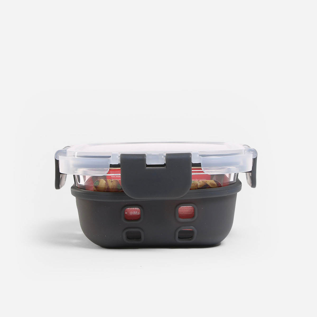 Masflex Square Glass Food Container With Silicone - 320ml