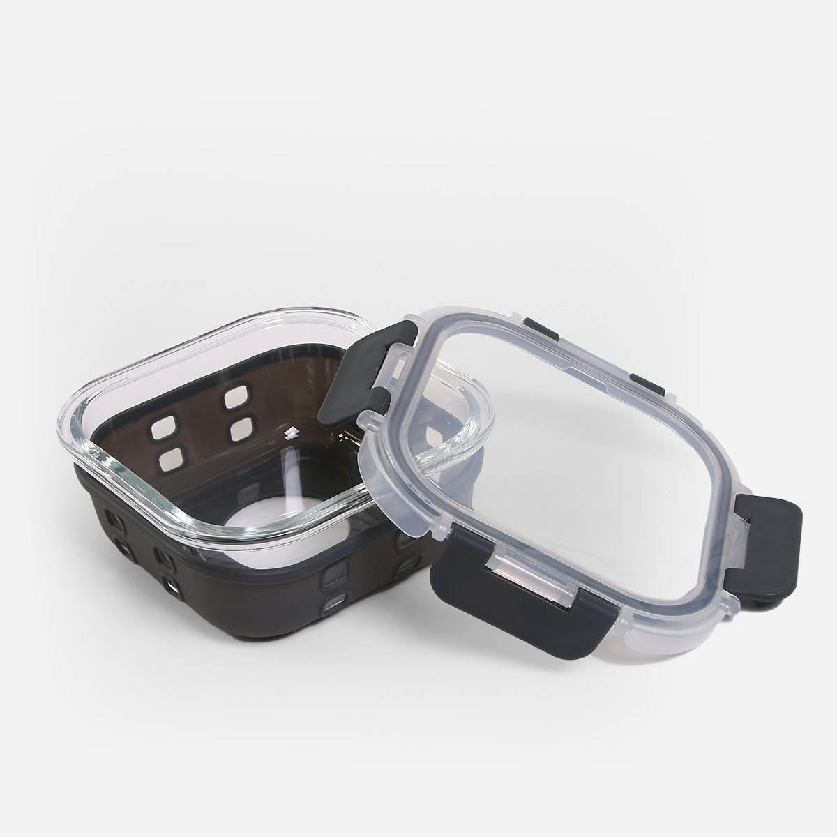Masflex Square Glass Food Container With Silicone - 520ml