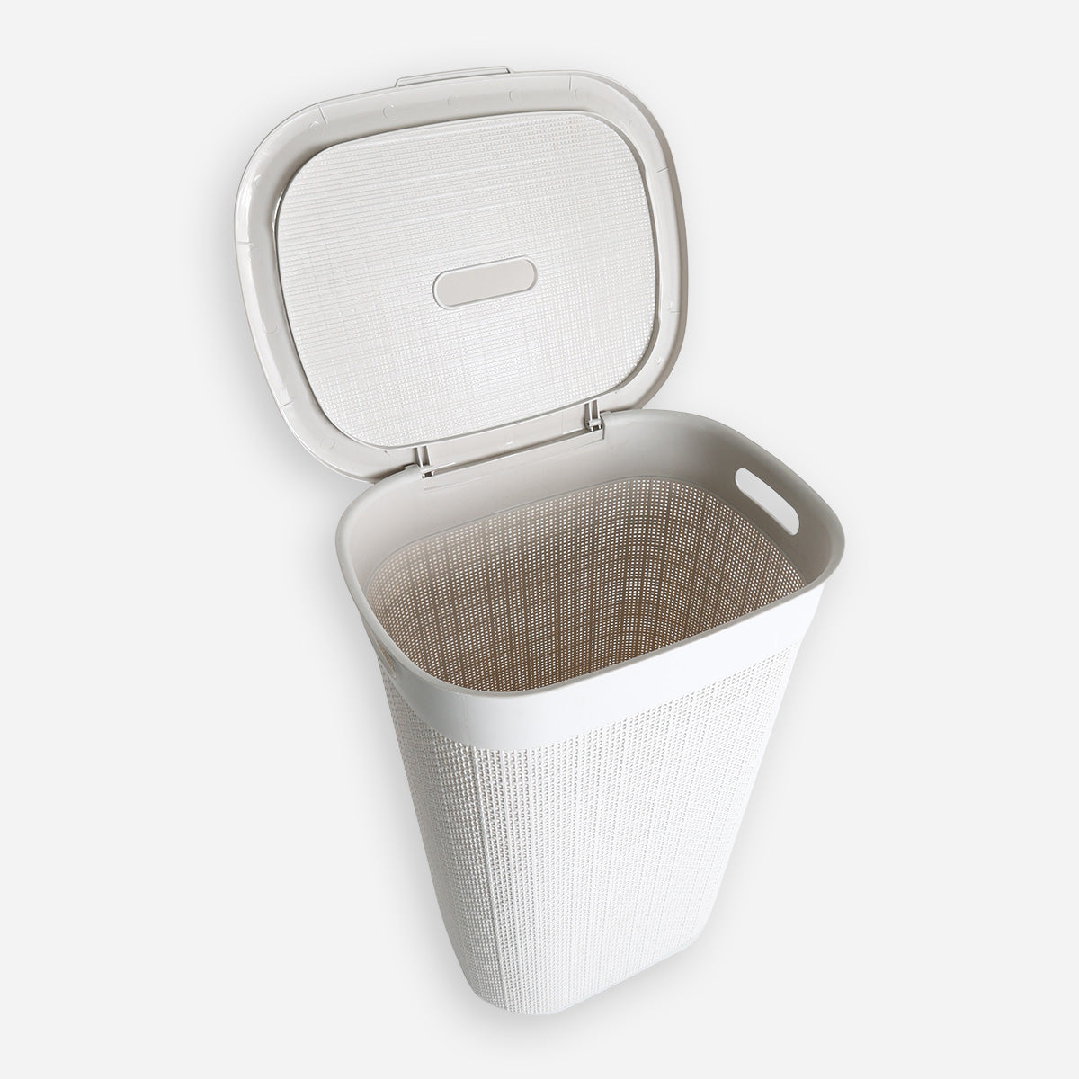 Megabox Laundry Basket Woven with Cover (Off White) - 55L