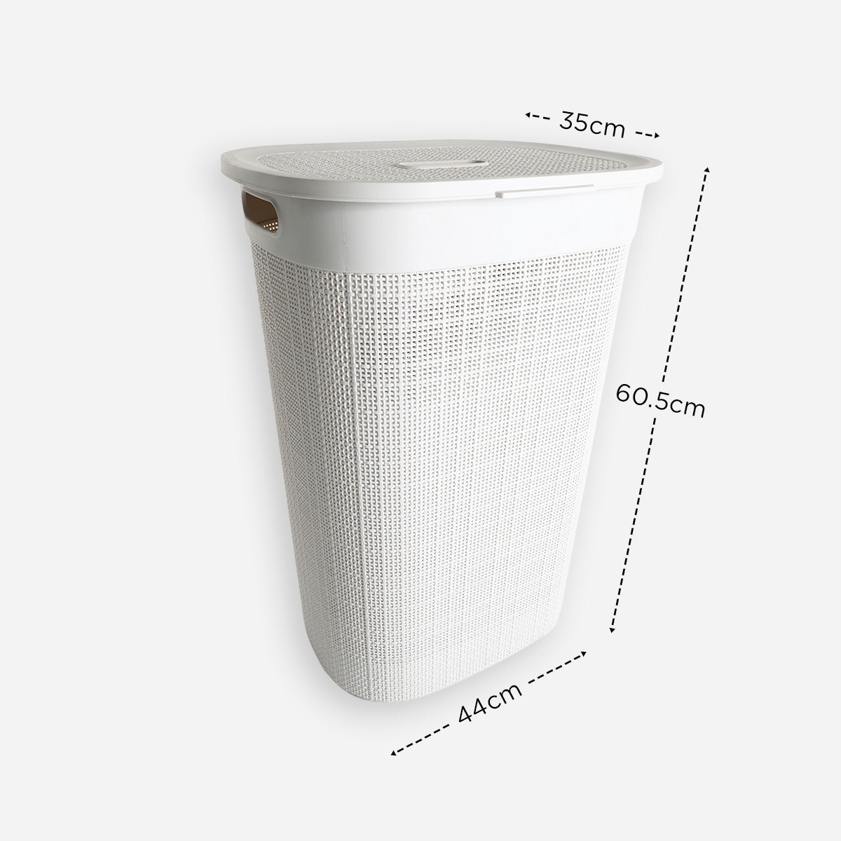 Megabox Laundry Basket Woven with Cover (Off White) - 55L