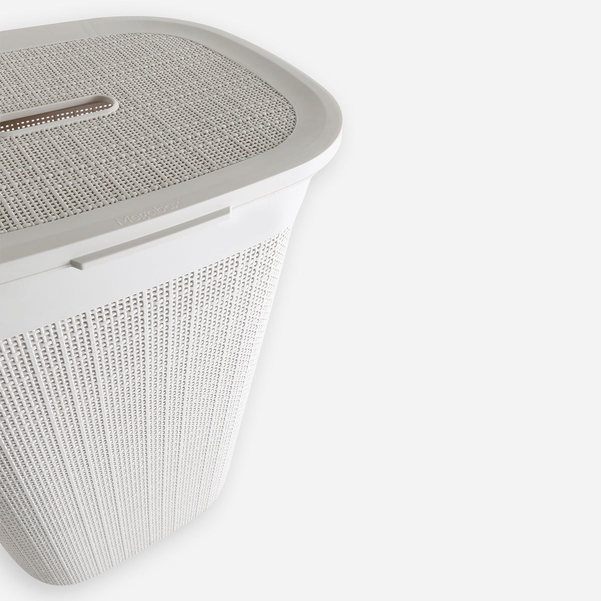 Megabox Laundry Basket Woven with Cover (Off White) - 55L