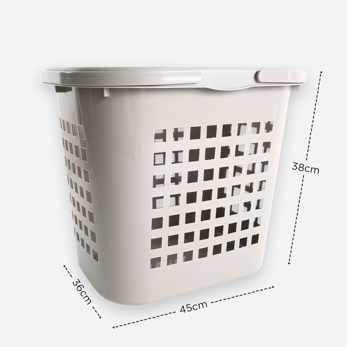 Megabox Laundry Basket with Handle (Ash Gray) - 40L