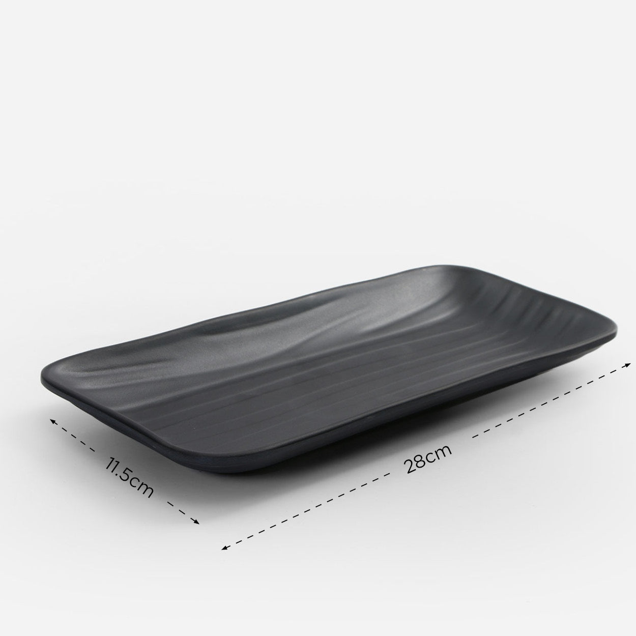 Melawares Zen Rectangular Sauce Dish (ZN16011BLK) - 11in