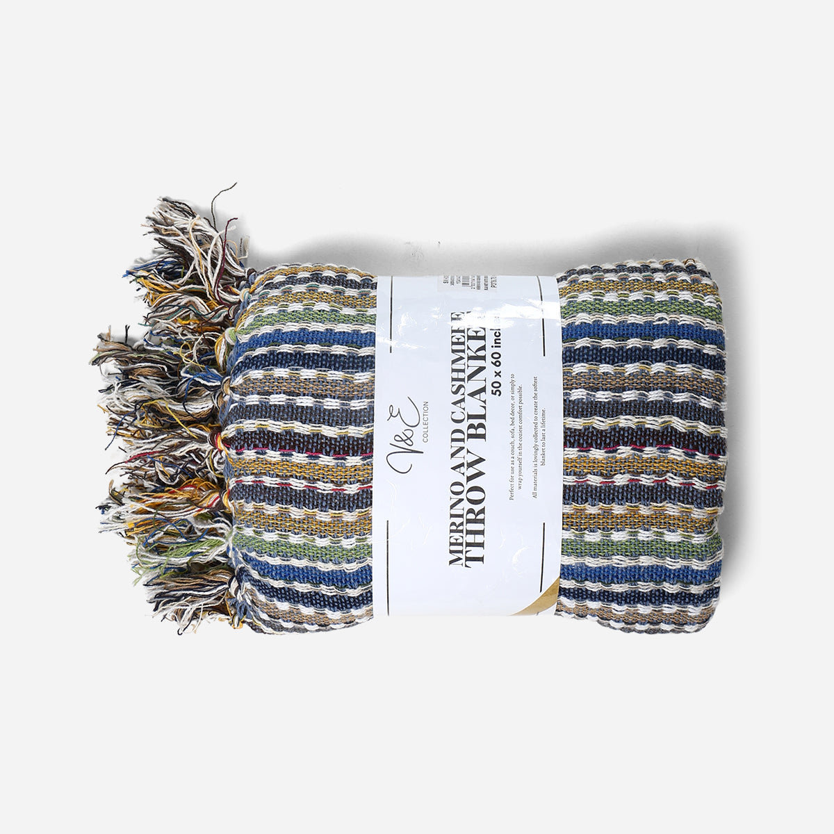 V&E Merino and Cashmere Throw Blanket  - 50x60in