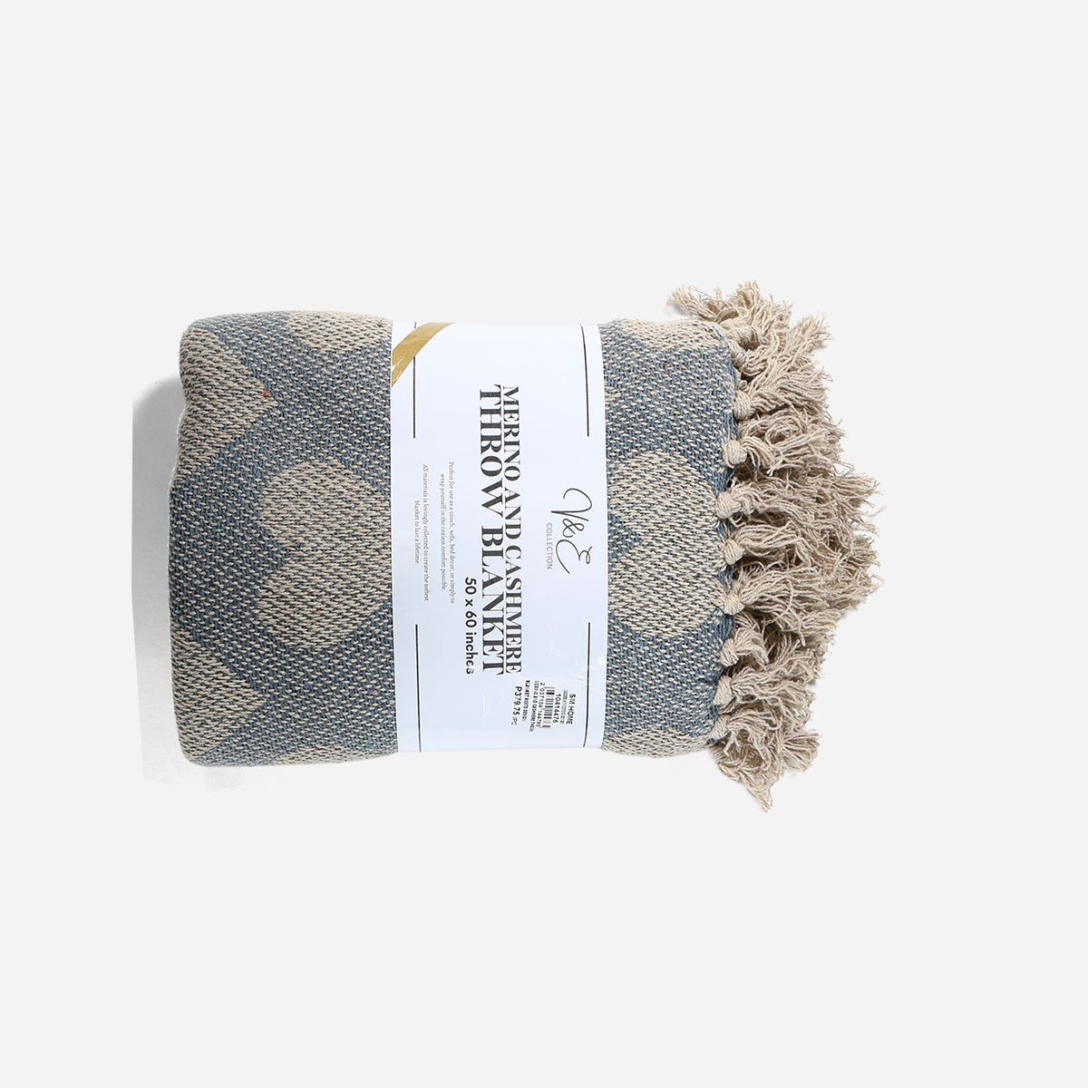 V&E Merino and Cashmere Throw Blanket  - 50x60in