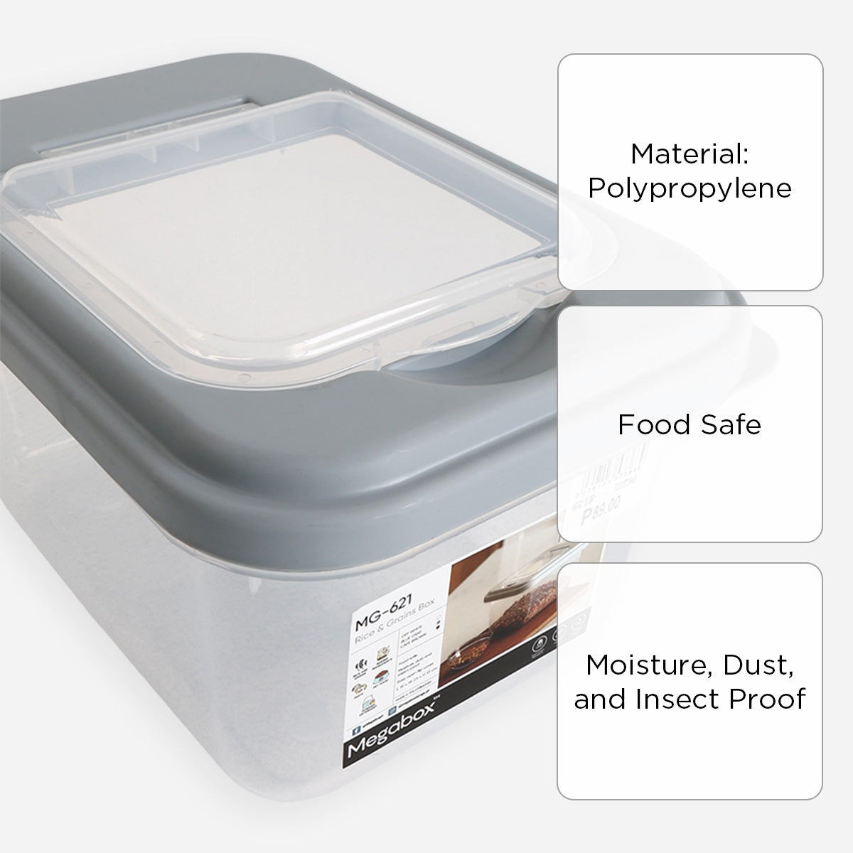 Megabox Food Storage Box (Blue Gray) - 3.3L
