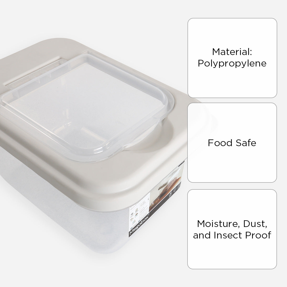 Megabox Food Storage Box (Off White) - 3.3L