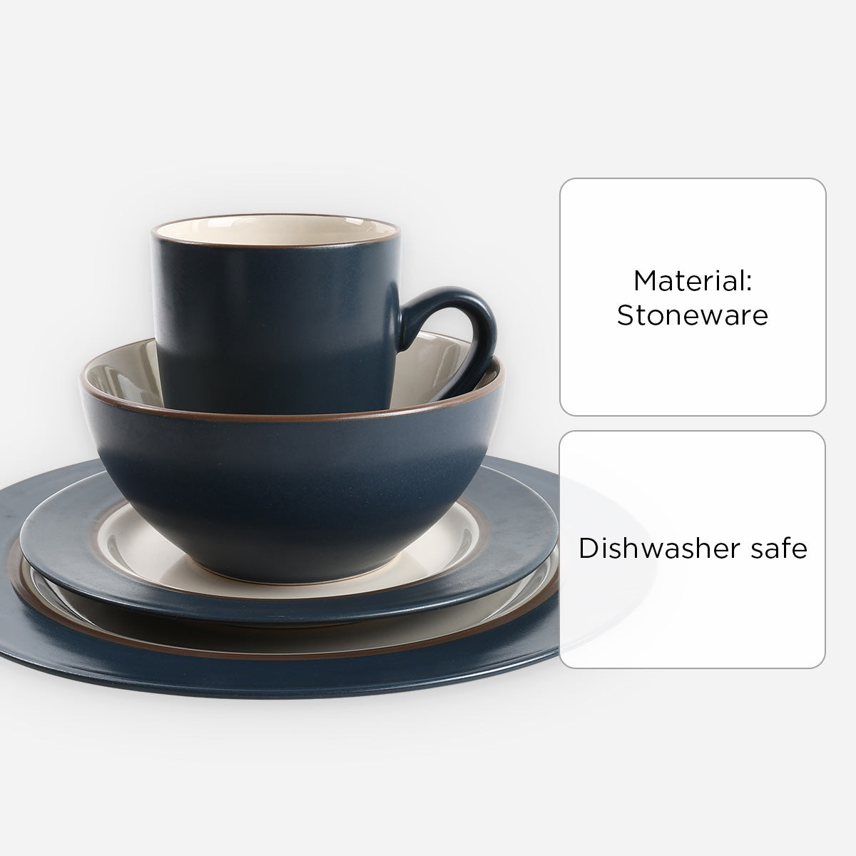 Multiple Choice 16-Piece Kensington Stone Dinner Set - Blue