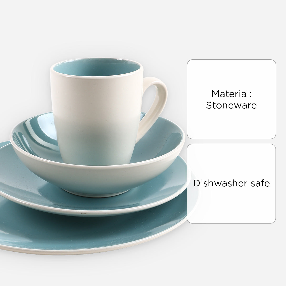 Multiple Choice 16-Piece Luna Dinner Set - Granite