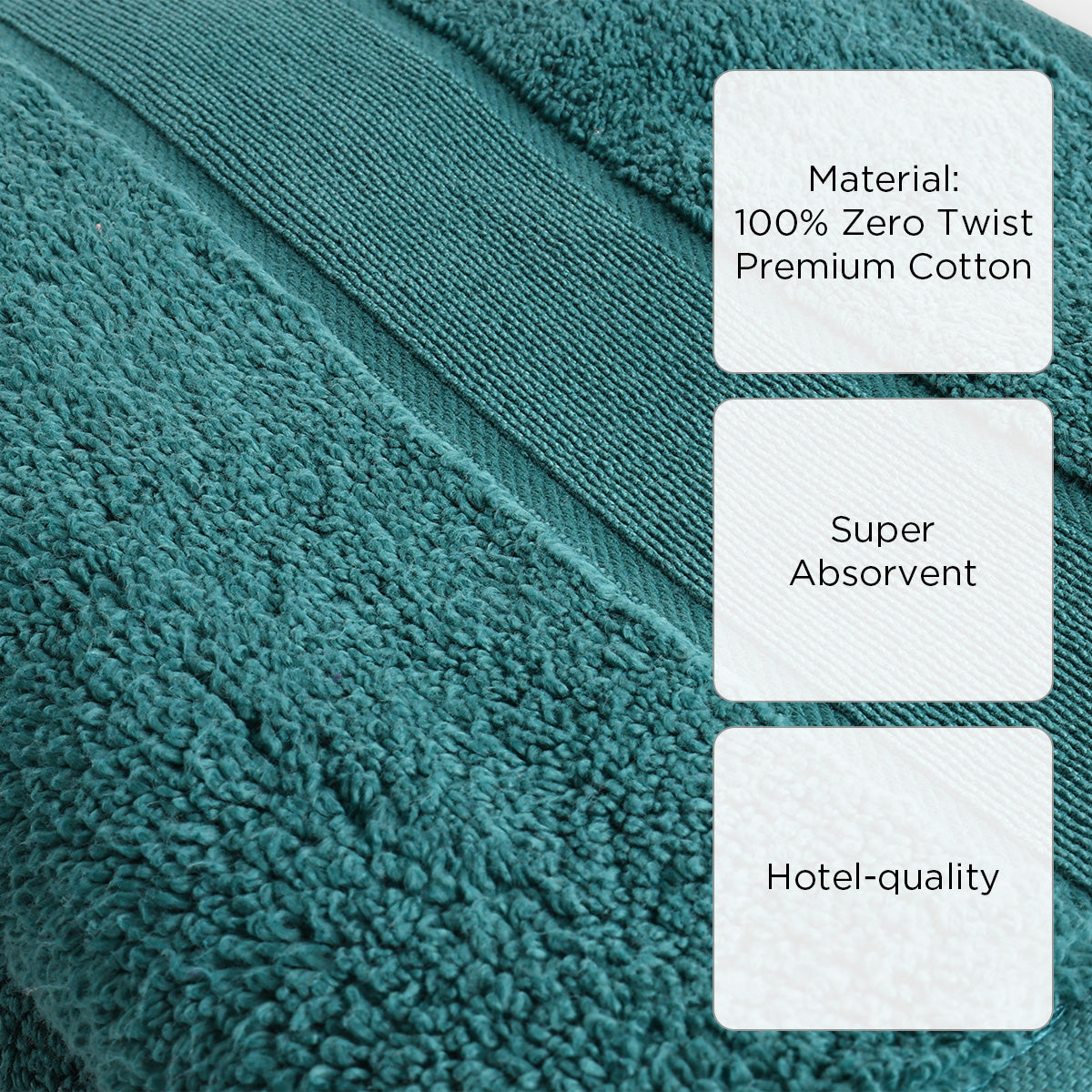 Martha Stewart 1-Piece Luxe Premium Cotton Bath Towel (Emerald) - 68x137cm