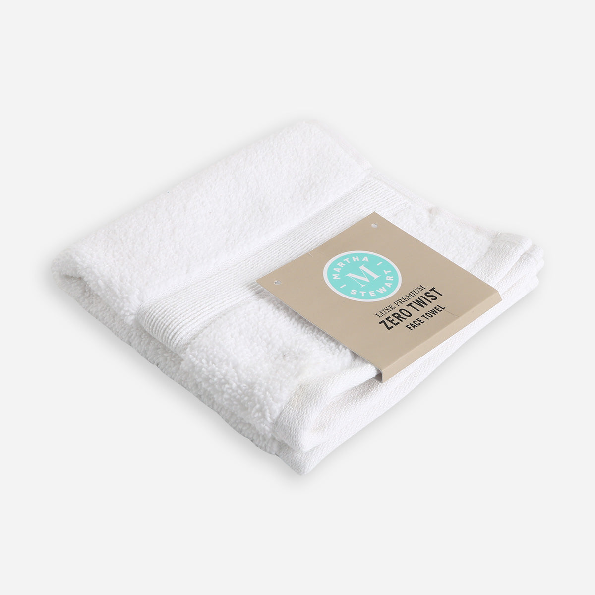 Martha Stewart 1-Piece Luxe Premium Cotton Face Towel (White) - 33x33cm