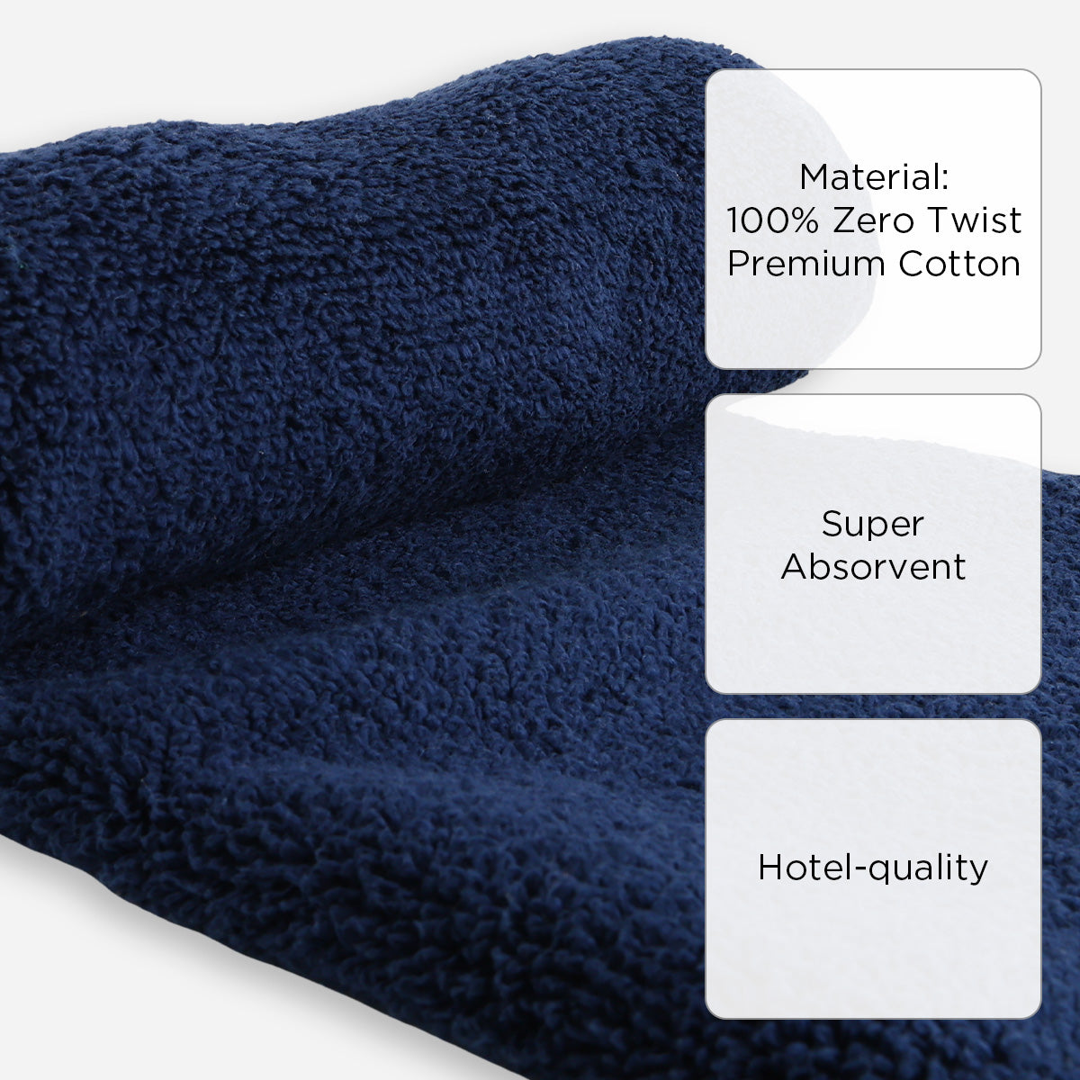 Martha Stewart 1-Piece Luxe Premium Cotton Hand Towel (Deep Blue) - 40x66cm