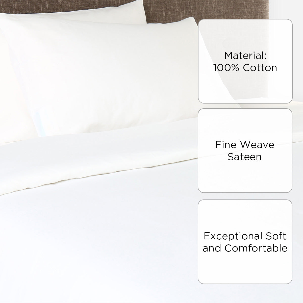 Martha Stewart 1-Piece Combed Cotton Sateen Duvet Cover (Bright White) - Twin