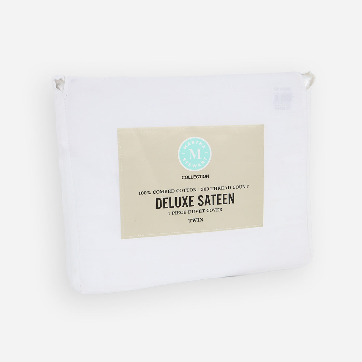 Martha Stewart 1-Piece Combed Cotton Sateen Duvet Cover (Bright White) - Twin