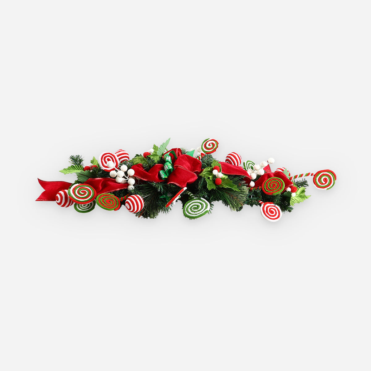 SM Home GAR2502 Christmas Candy Cane Garland - Red