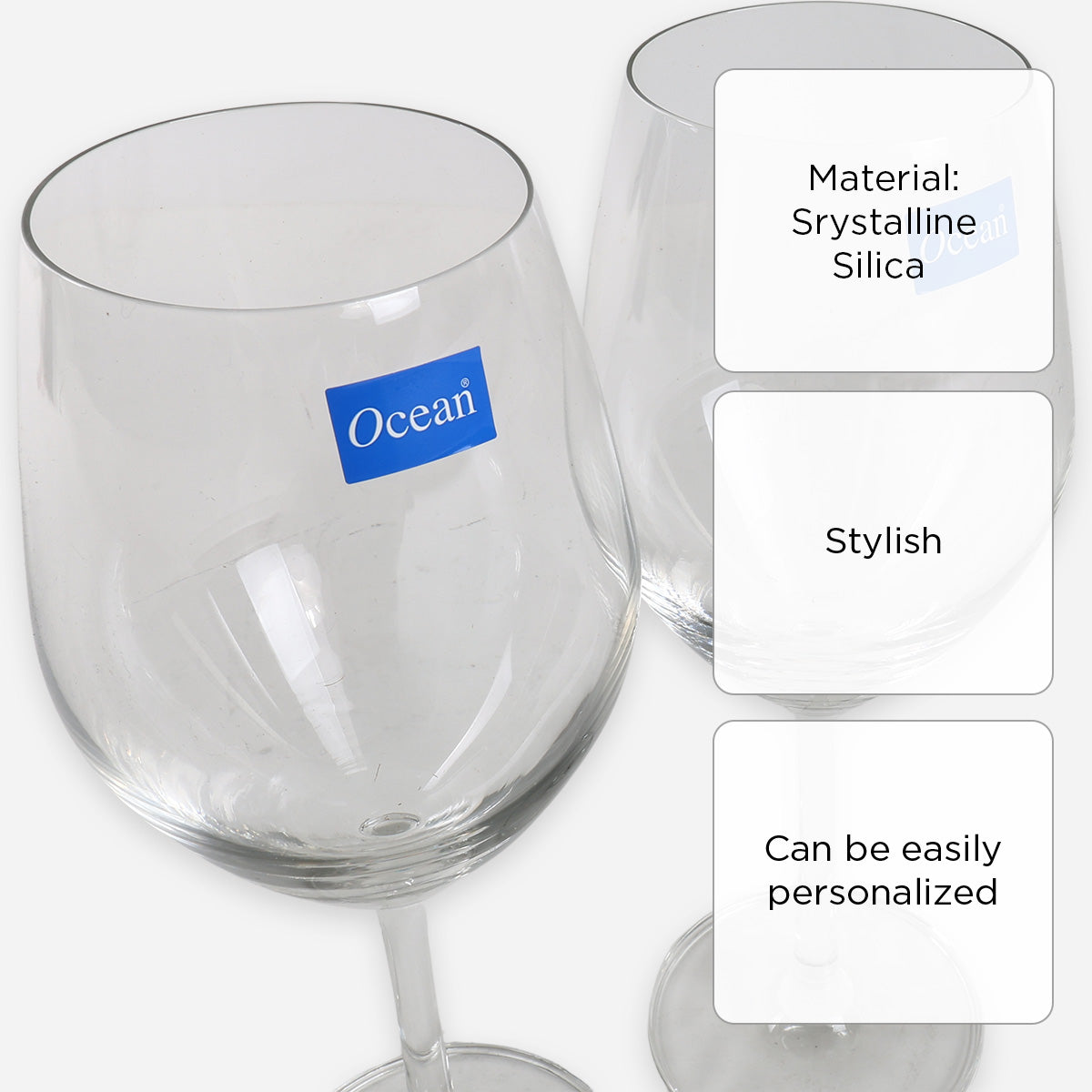 Ocean Set of 2 Red Wine Glass - 420ml
