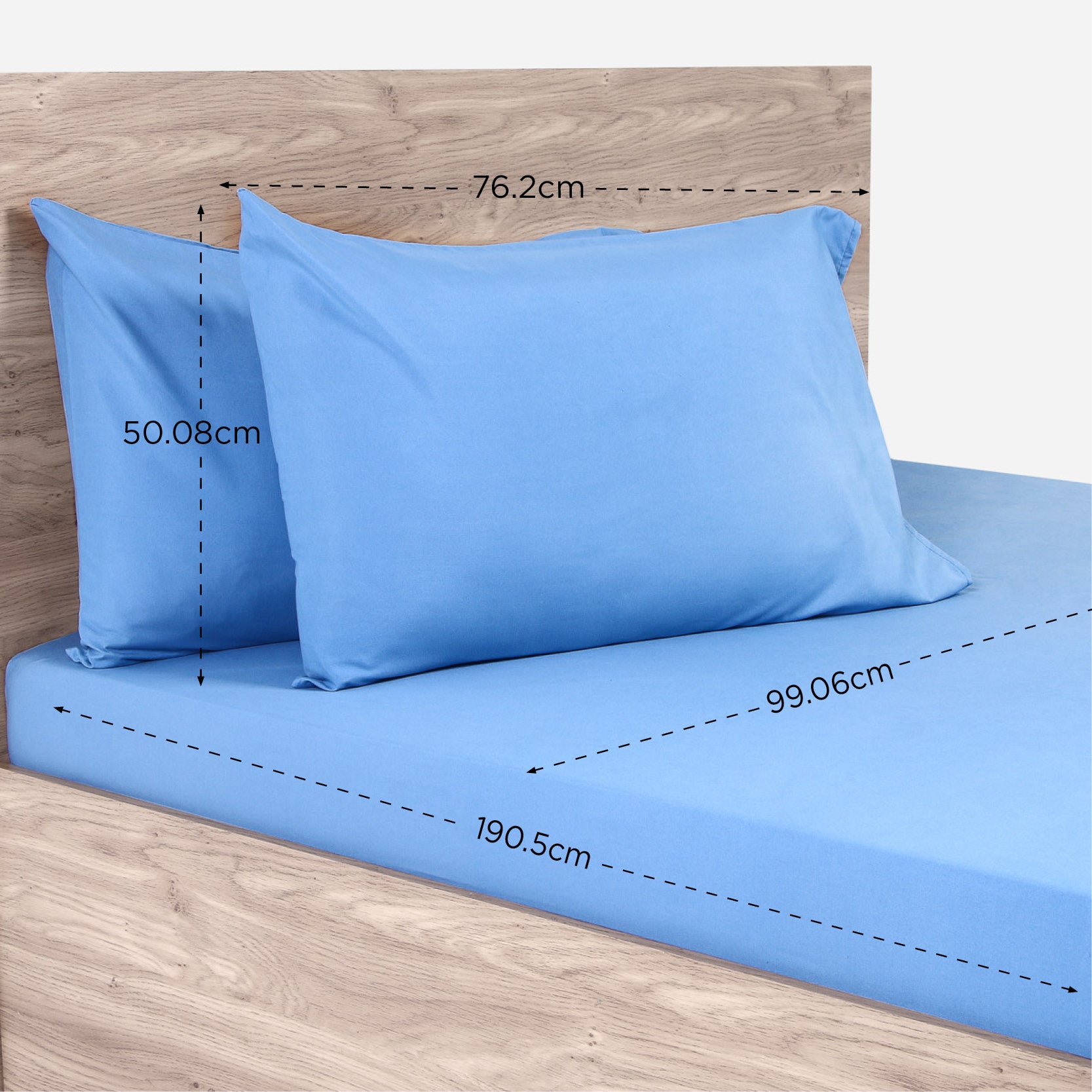 Hosh 3-Piece Twin Size Bedsheet Set - Blue