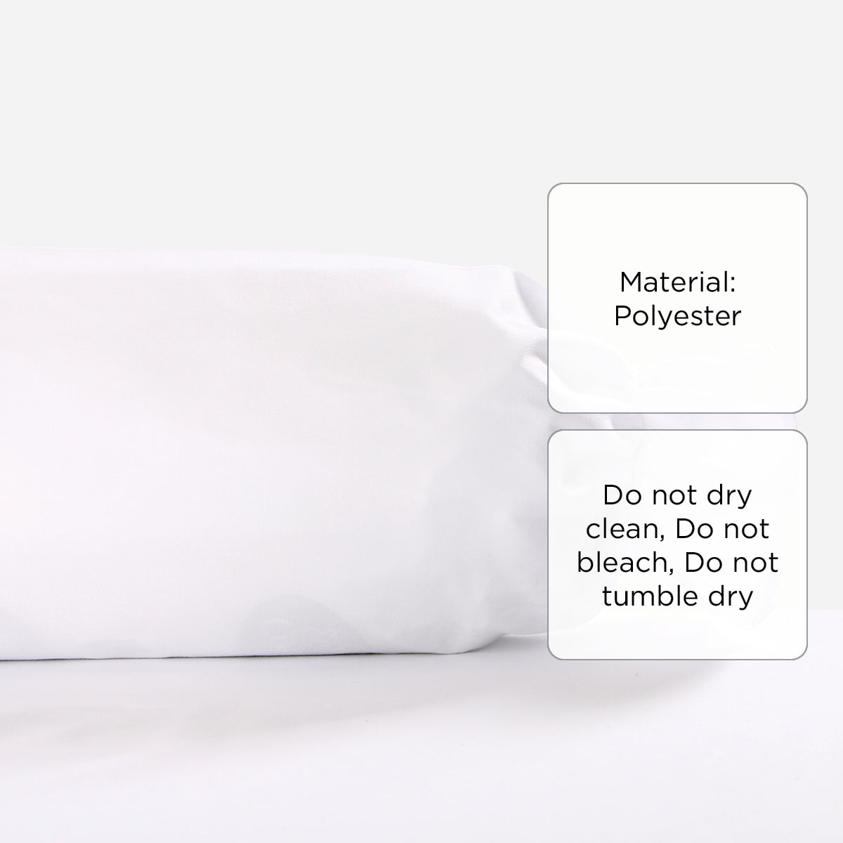 Hosh Bolster Pillowcase (White) - 12x44