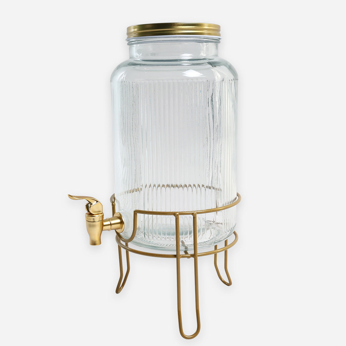 Soda Lime Glass Beverage Dispenser with Stand - 5.5L