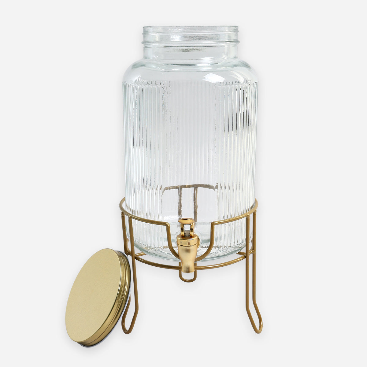 Soda Lime Glass Beverage Dispenser with Stand - 5.5L