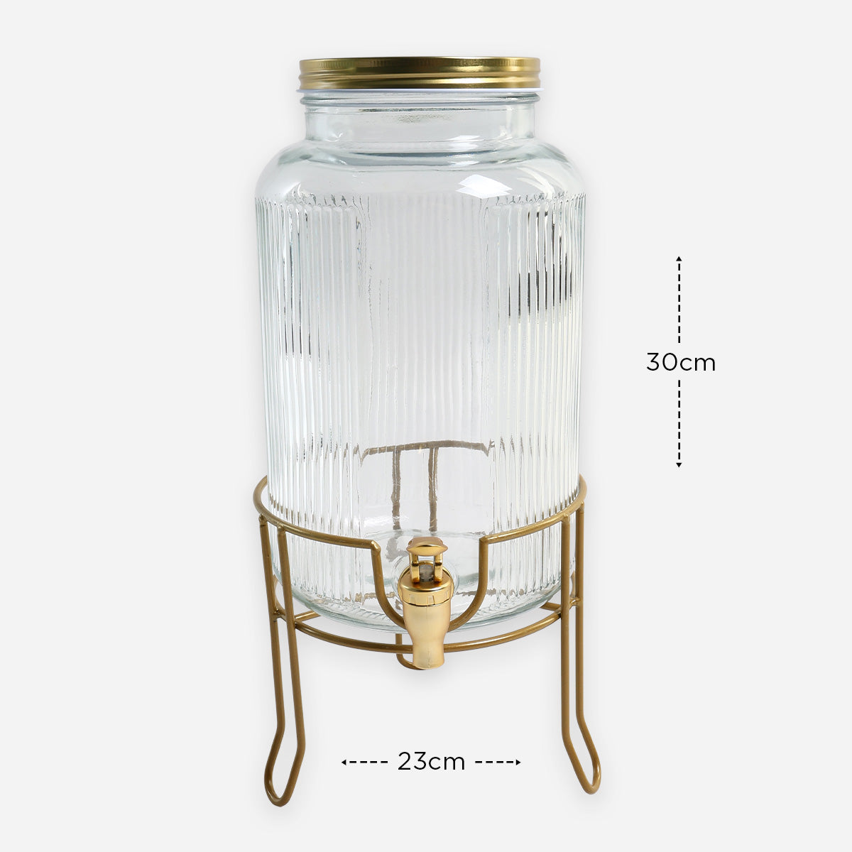 Soda Lime Glass Beverage Dispenser with Stand - 5.5L