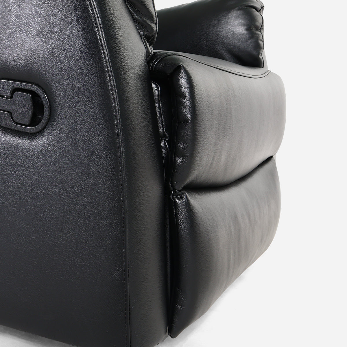 Plushy 1-Seater Air Leather Recliner - Black