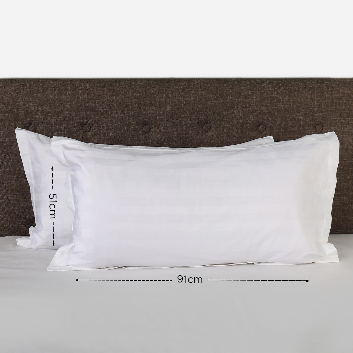 Ultima Linen Suite Collection Jacquard Pillow Sham (White) - 20 x 36in.