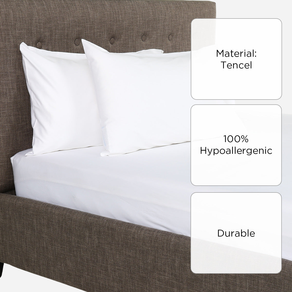 Royal Linens 3-Piece Tencel Fitted Bedsheet Set (White) - Full