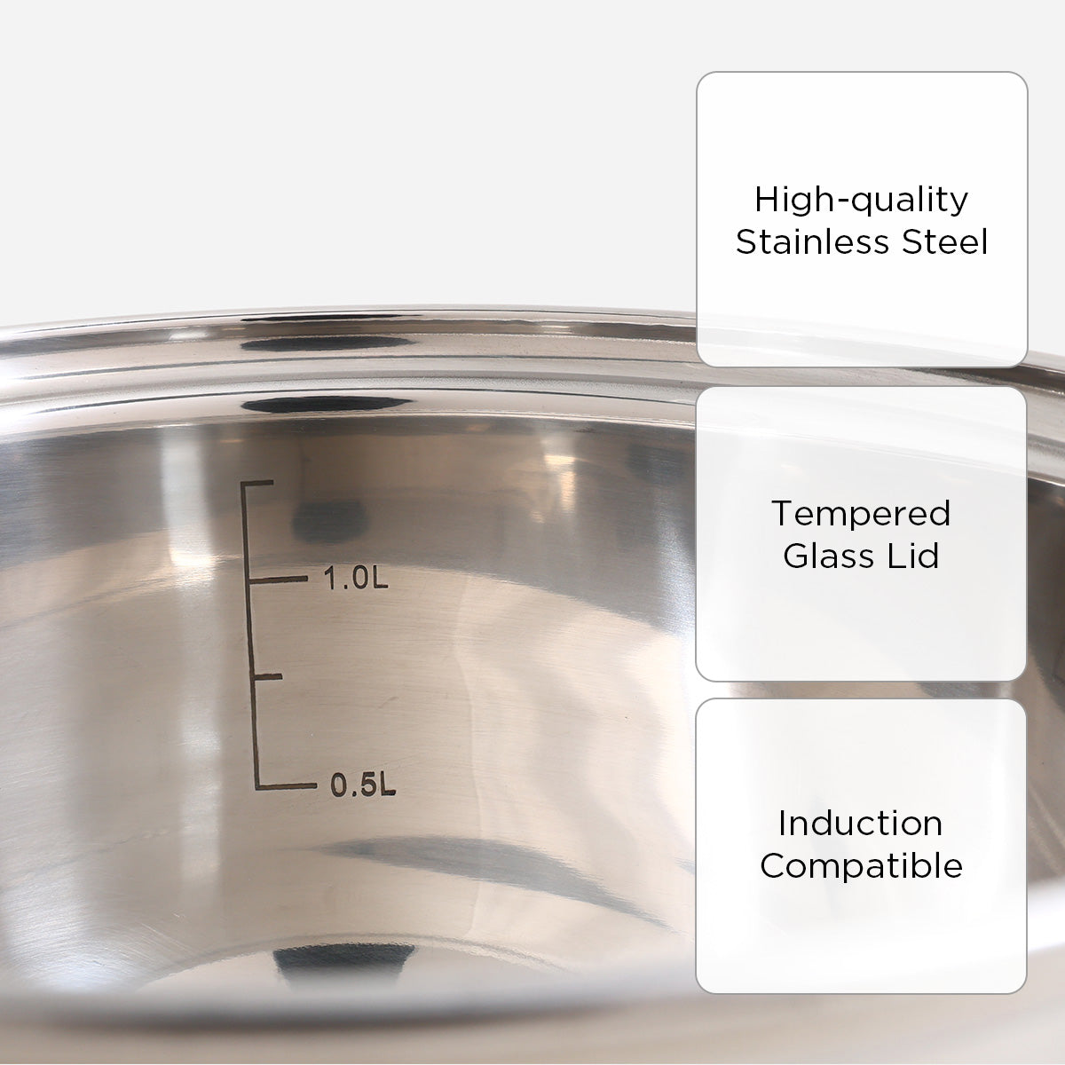 Metro Luna Stainless Steel Sauce Pan - 16cm