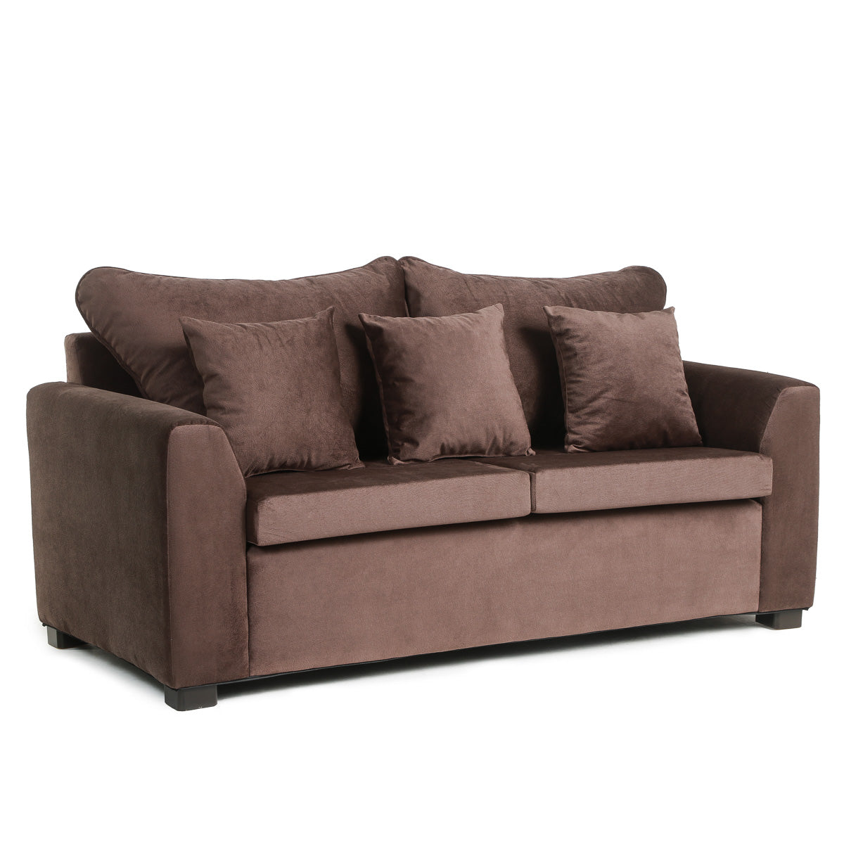 Serena 3-Seater Sofa with 3 Throw Pillows - Col3Brown