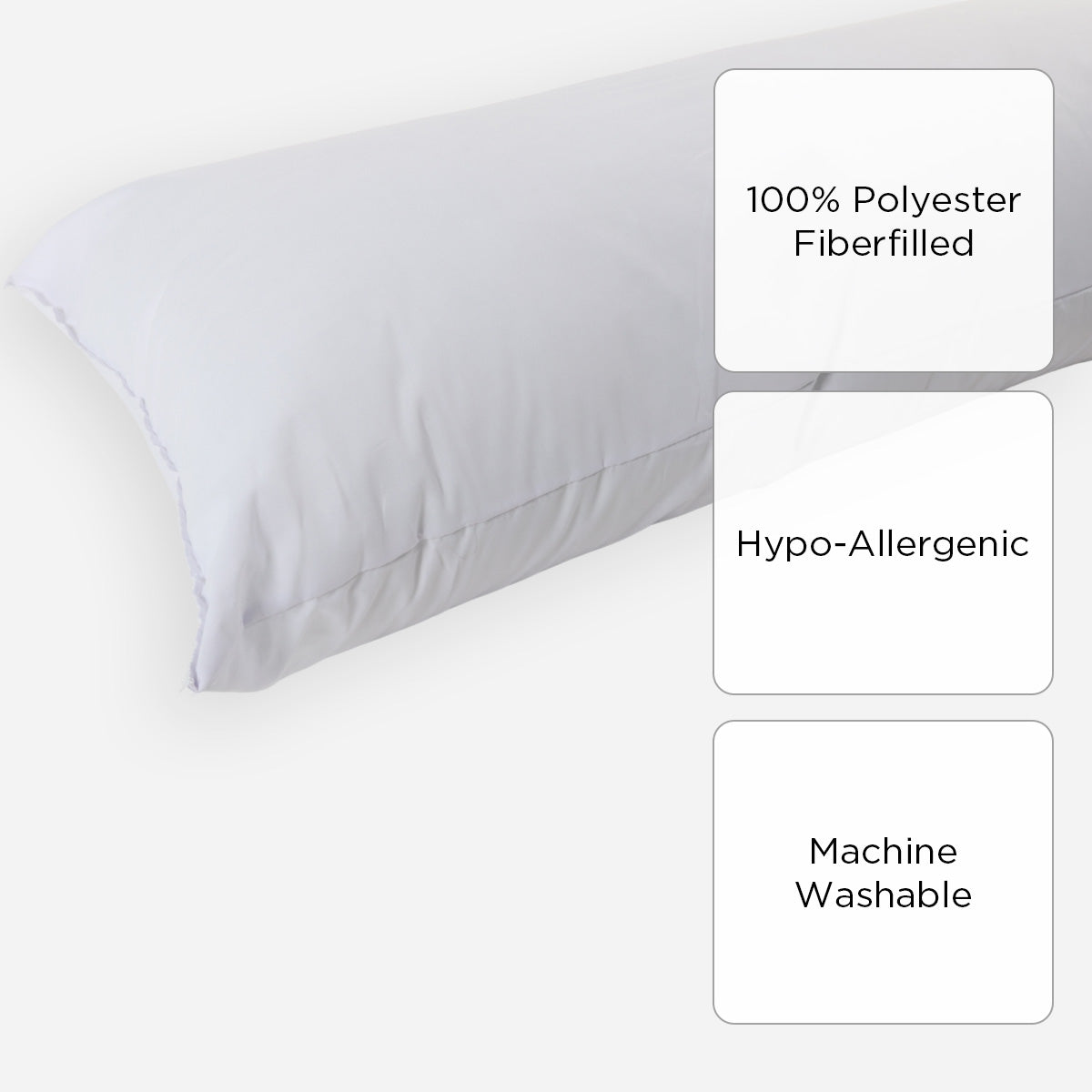 Serene Body Pillow (White) - 20x57in