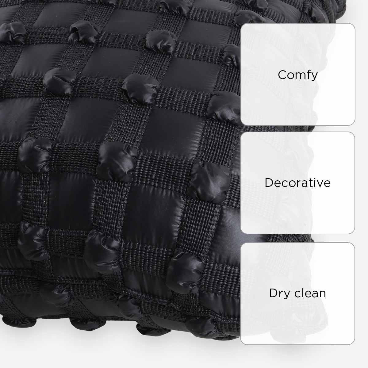 SM Home Throw Pillow Square (Black) - 18x18in