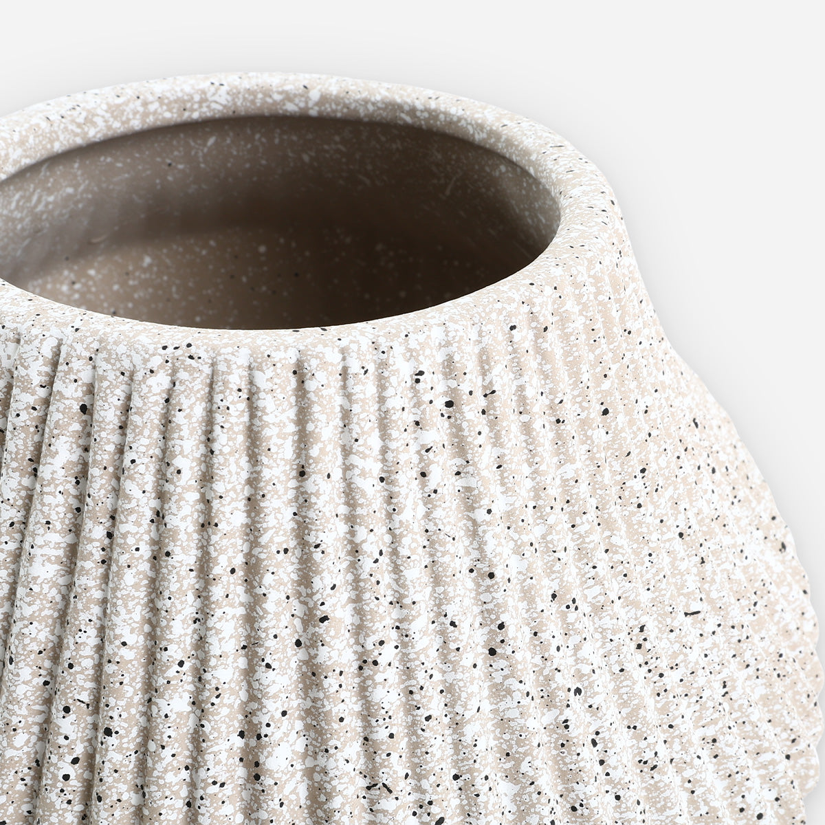 SM Home Stone Finish Ceramic Vase (Gray) - 14x17x14cm