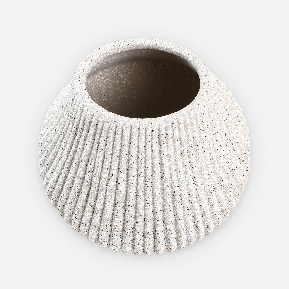 SM Home Stone Finish Ceramic Vase (Gray) - 14x17x14cm