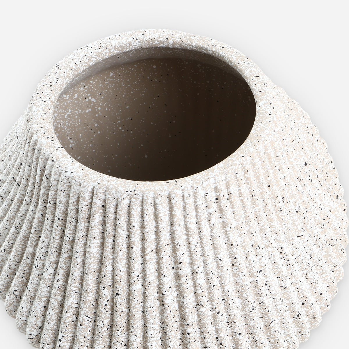 SM Home Stone Finish Ceramic Vase (Gray) - 14x17x14cm