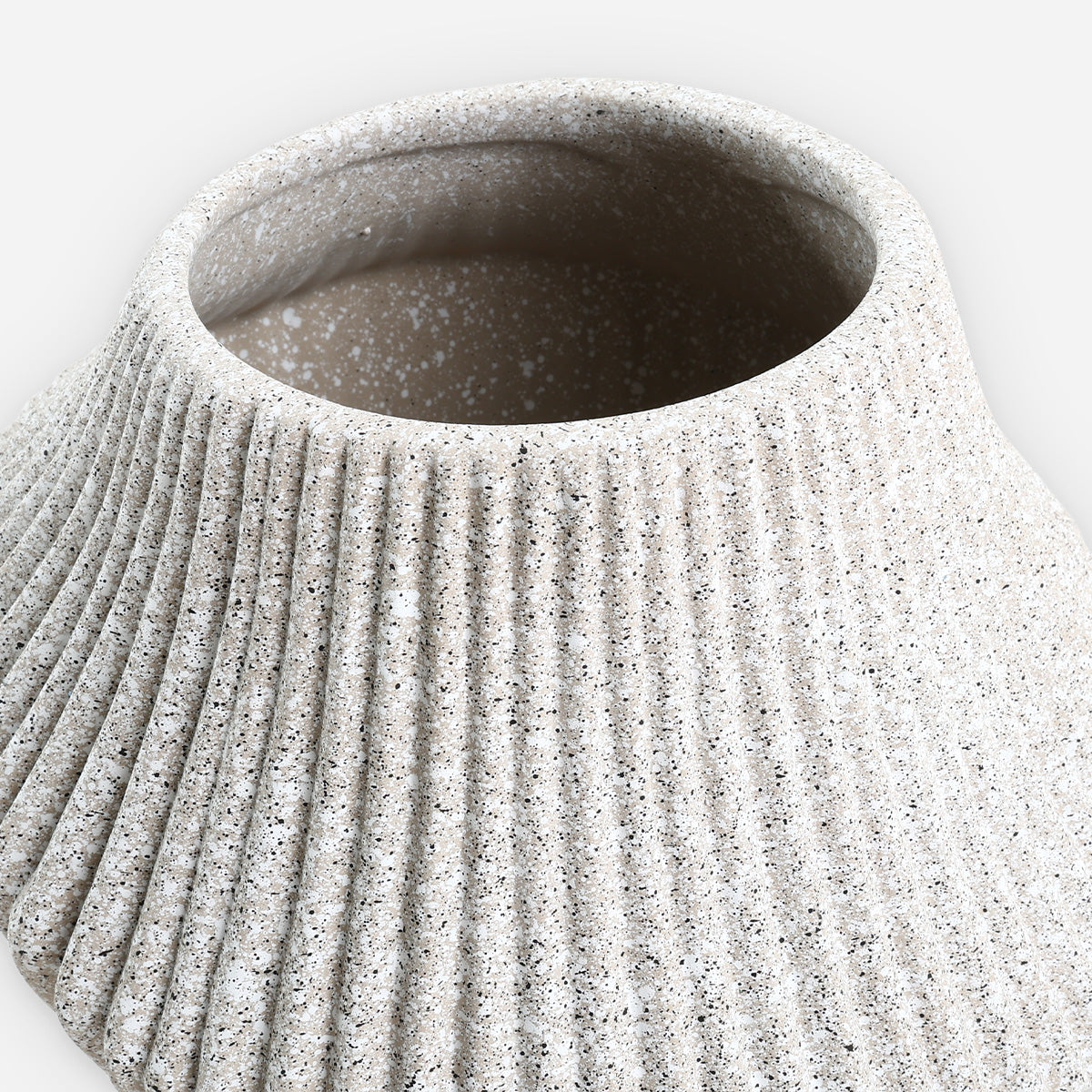 SM Home Stone Finish Ceramic Vase (Gray) - 19x19x19cm