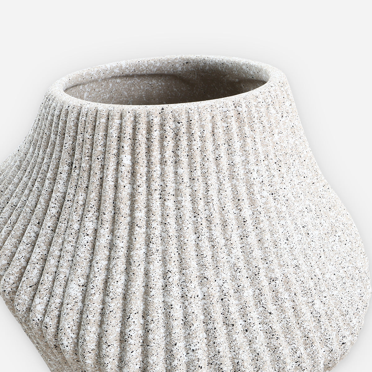 SM Home Stone Finish Ceramic Vase (Gray) - 19x19x19cm