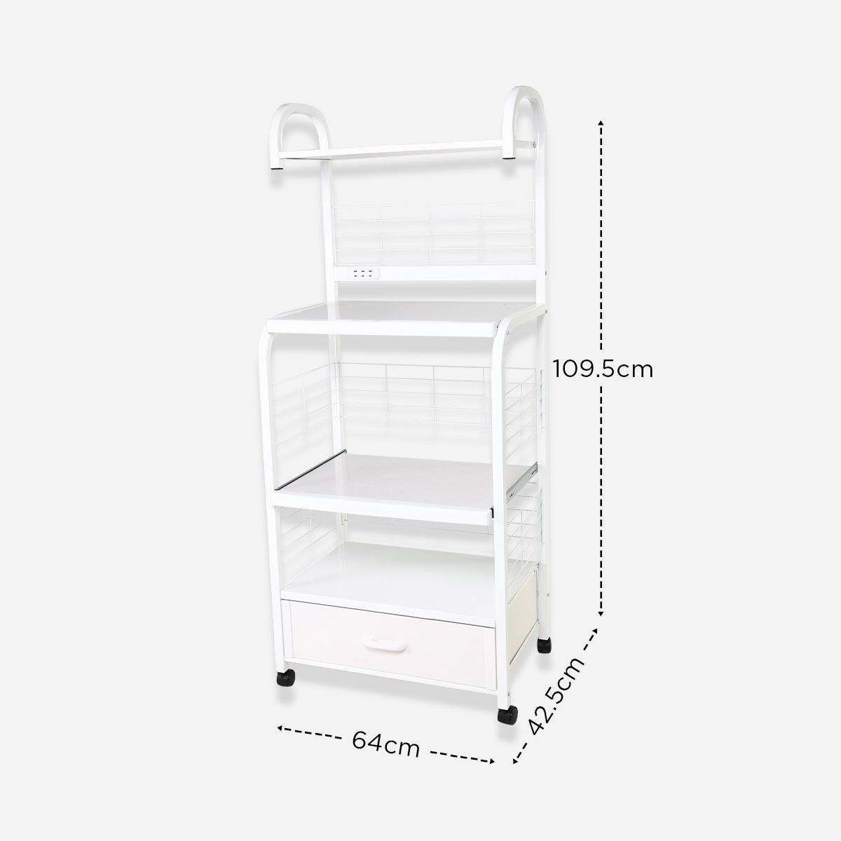 Home Accents Microwave Stand STW4 (White) - 4 Layer