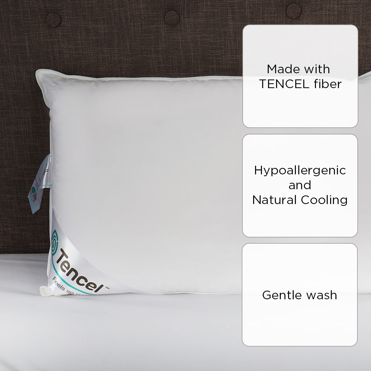 Ultima Linen Suite Collection Tencel Pillow (White) - 20x30in