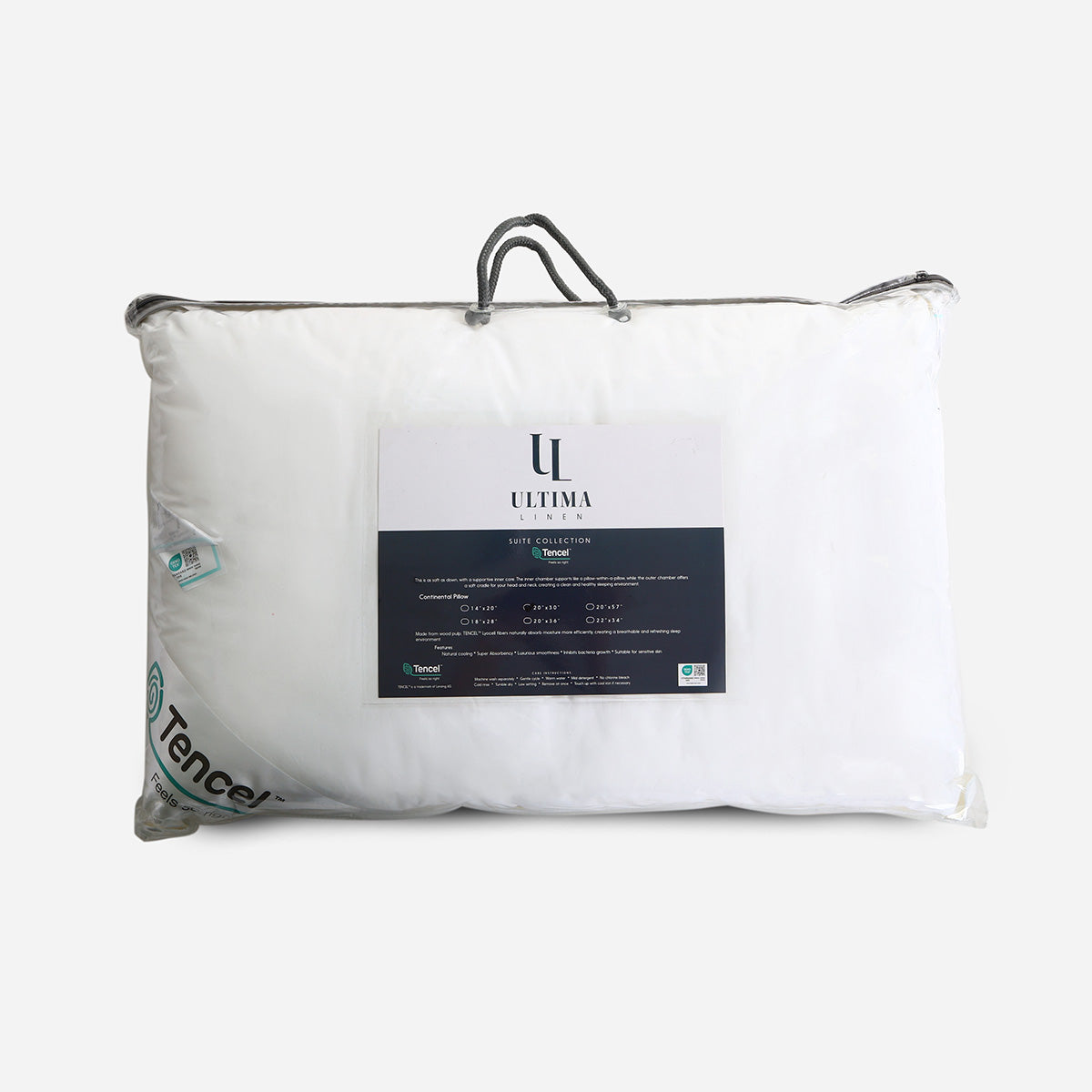 Ultima Linen Suite Collection Tencel Pillow (White) - 20x30in