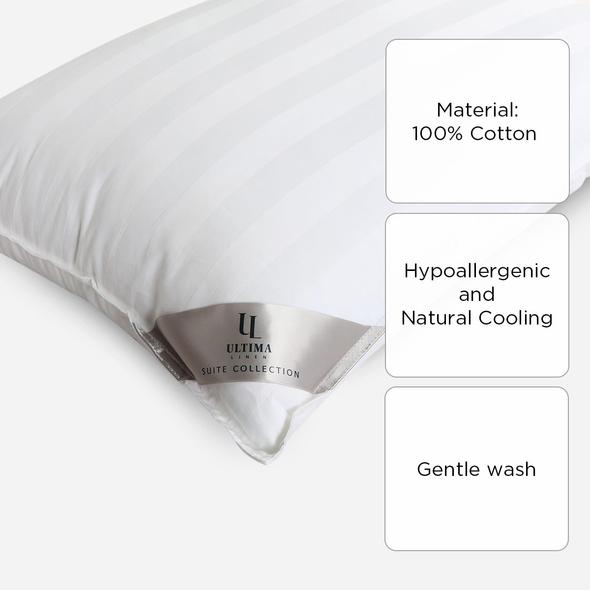 Ultima Linen Suite Collection Microfiber Pillow (White) - 20x30in