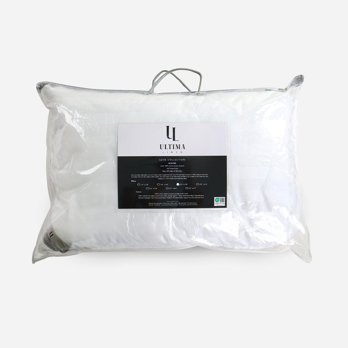 Ultima Linen Suite Collection Microfiber Pillow (White) - 20x30in