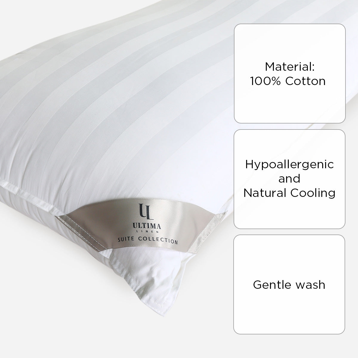 Ultima Linen Suite Collection Microfiber Pillow (White) - 20x36in