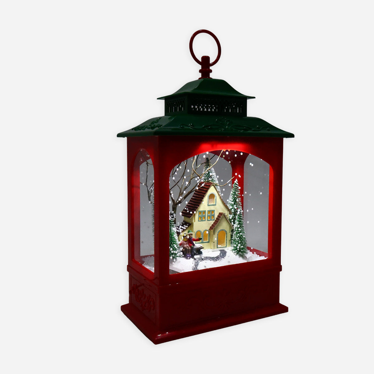 SM Home Table Top Falling Snow Retro Flat Wind Lantern