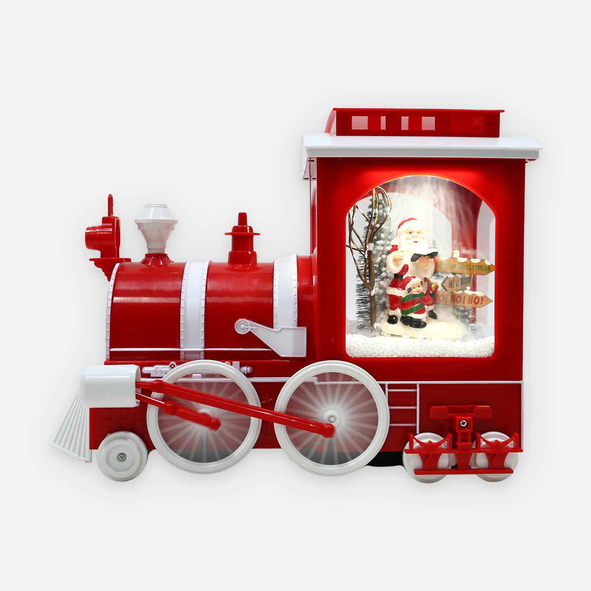 SM Home Table Top Falling Snow Retro Mini Train (Red/White) - 31x15cm