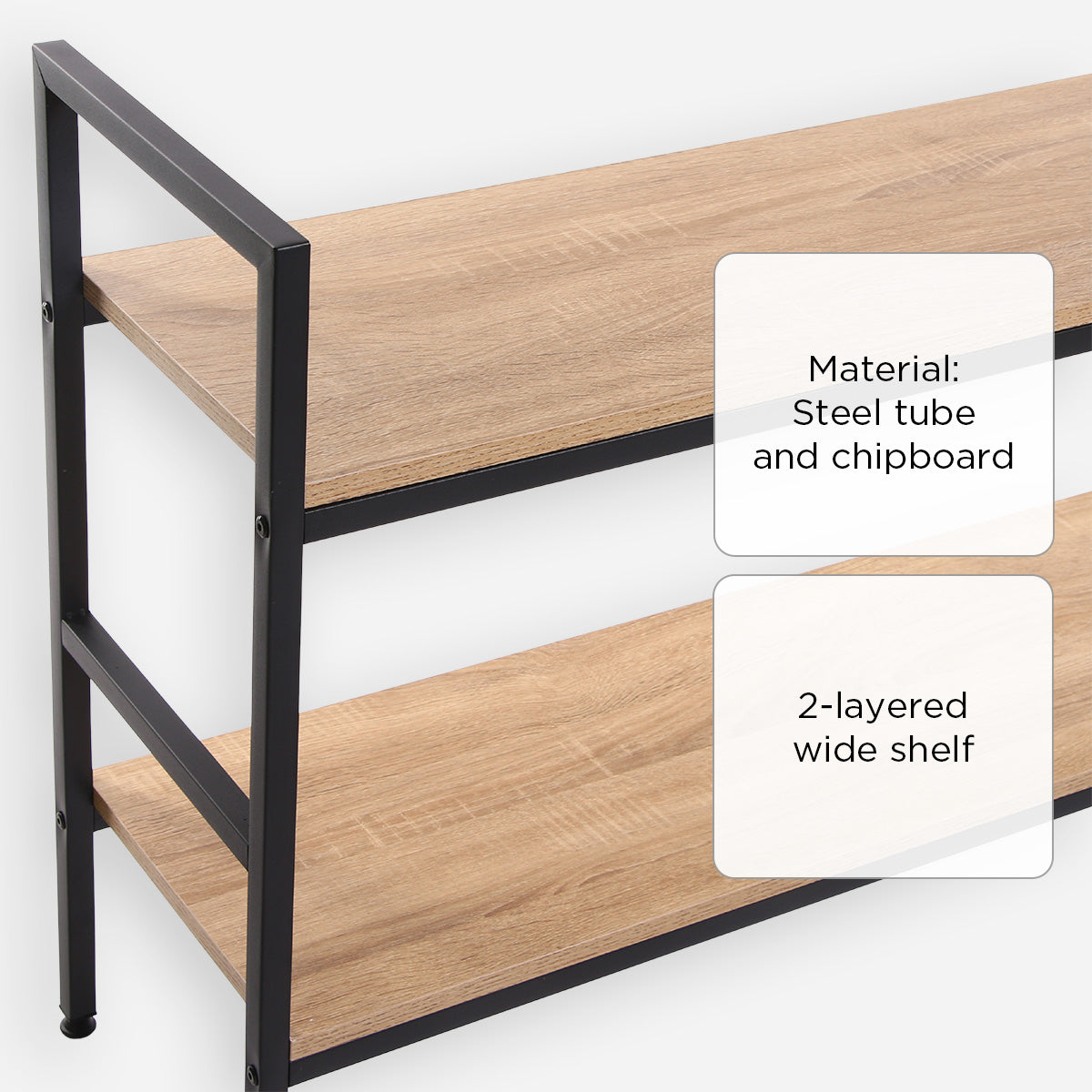 Yori Takara 2-Layer Wide Shelf - Light Oak
