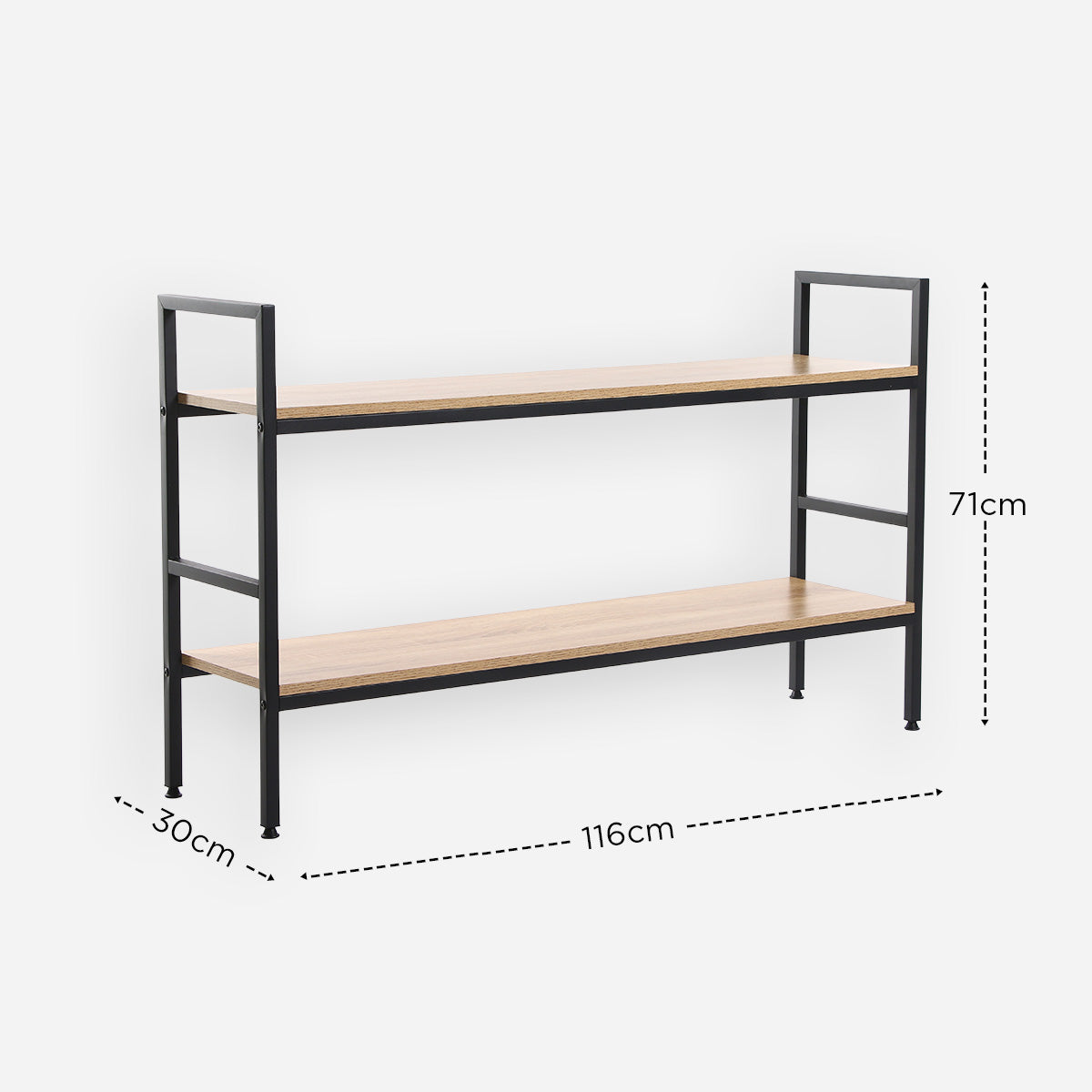 Yori Takara 2-Layer Wide Shelf - Light Oak