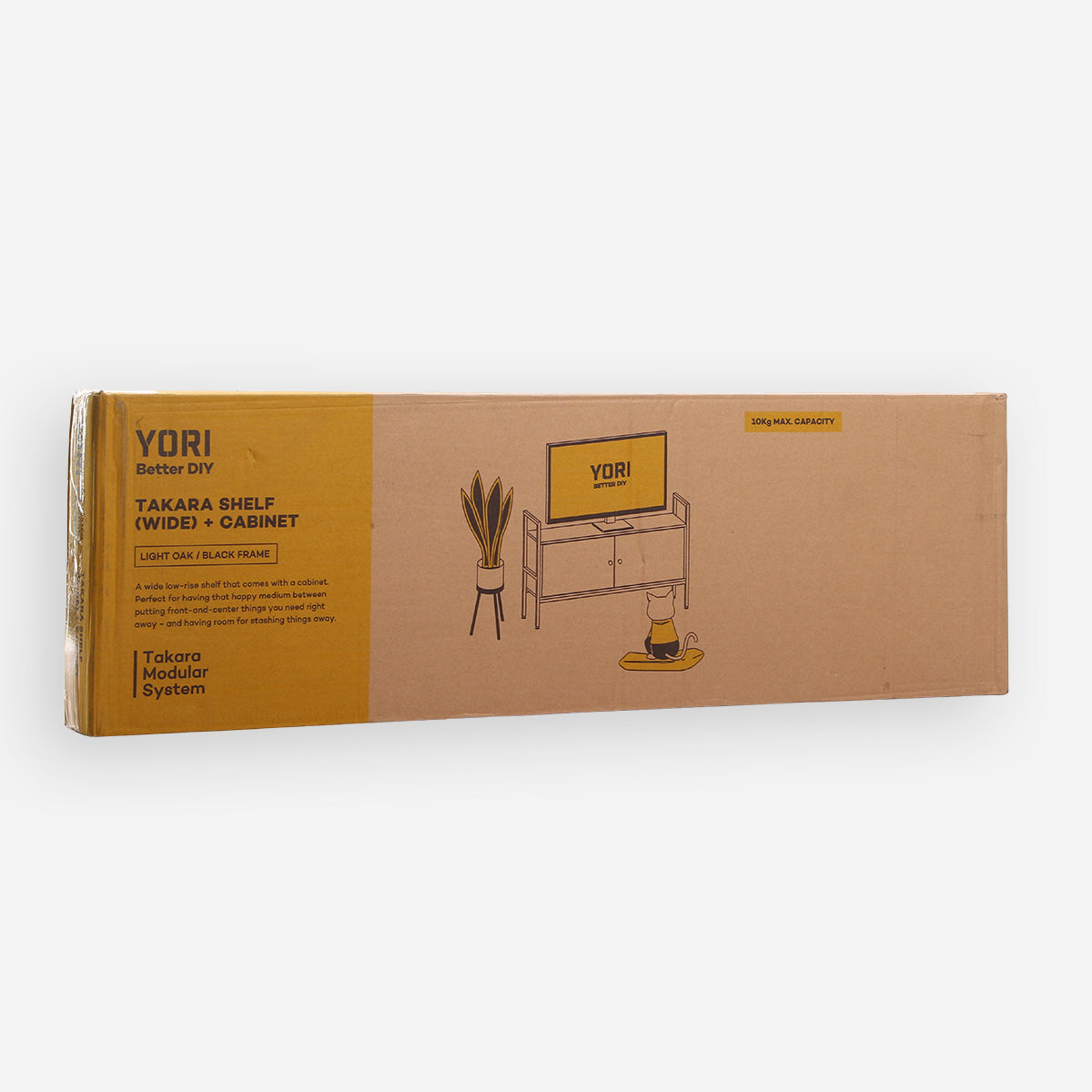 Yori Takara 2-Layer Wide Shelf Cabinet - Light Oak