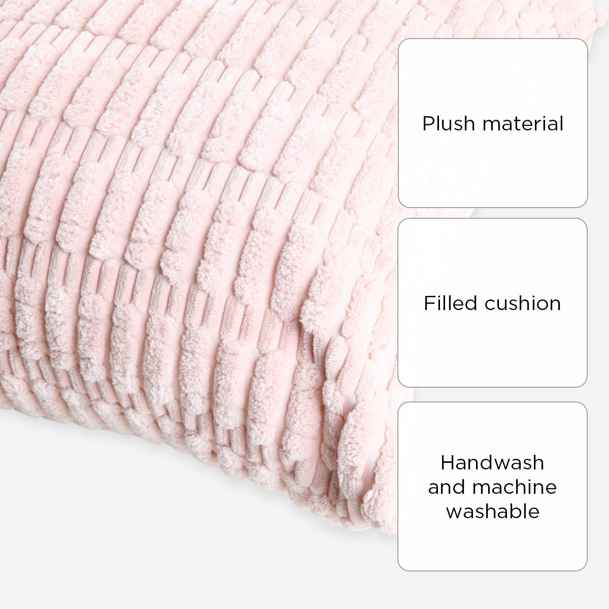 SM Home Textured Throw Pillow - Pink