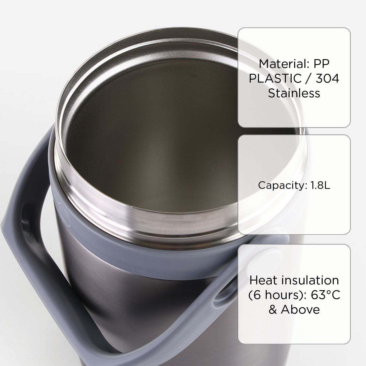Thermos Lunch Set TIFILO1800CGY (Gray) - 1.8L